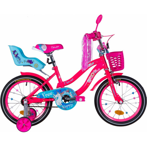 Велосипед Formula Flower Premium 16" 2021 (розовый с голубым)