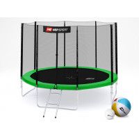 Батут Hop-Sport 10ft (305cm) green с внешней сеткой (4 ноги)